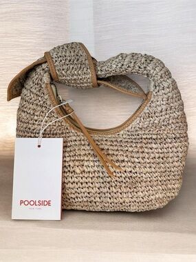 POOLSiDE Natural Woven Knot Handle Shoulder Bag